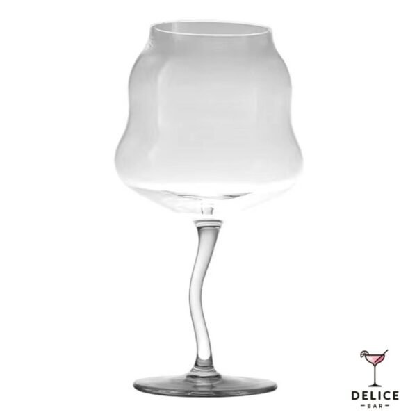 Verre à cocktail 450ml design fantaisie ondulé - transparent