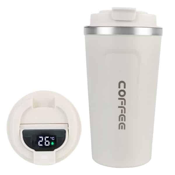 Tasse thermos café affichage LED - blanc – Image 2