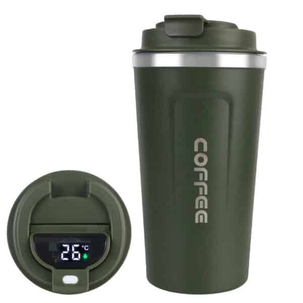 Tasse thermos café affichage LED - vert – Image 2