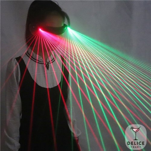 Lunettes Laser LED - party clubbing - Vert et Rouge