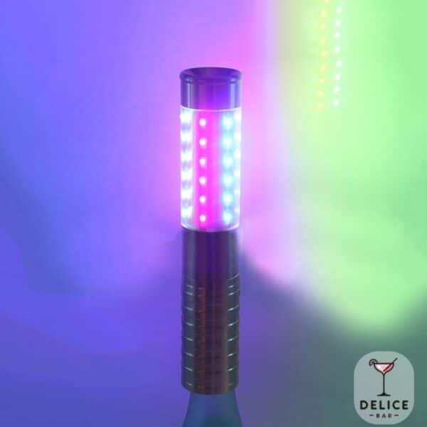 Bâton Led bouteille 23 cm argent - Lumière RGB – Image 5